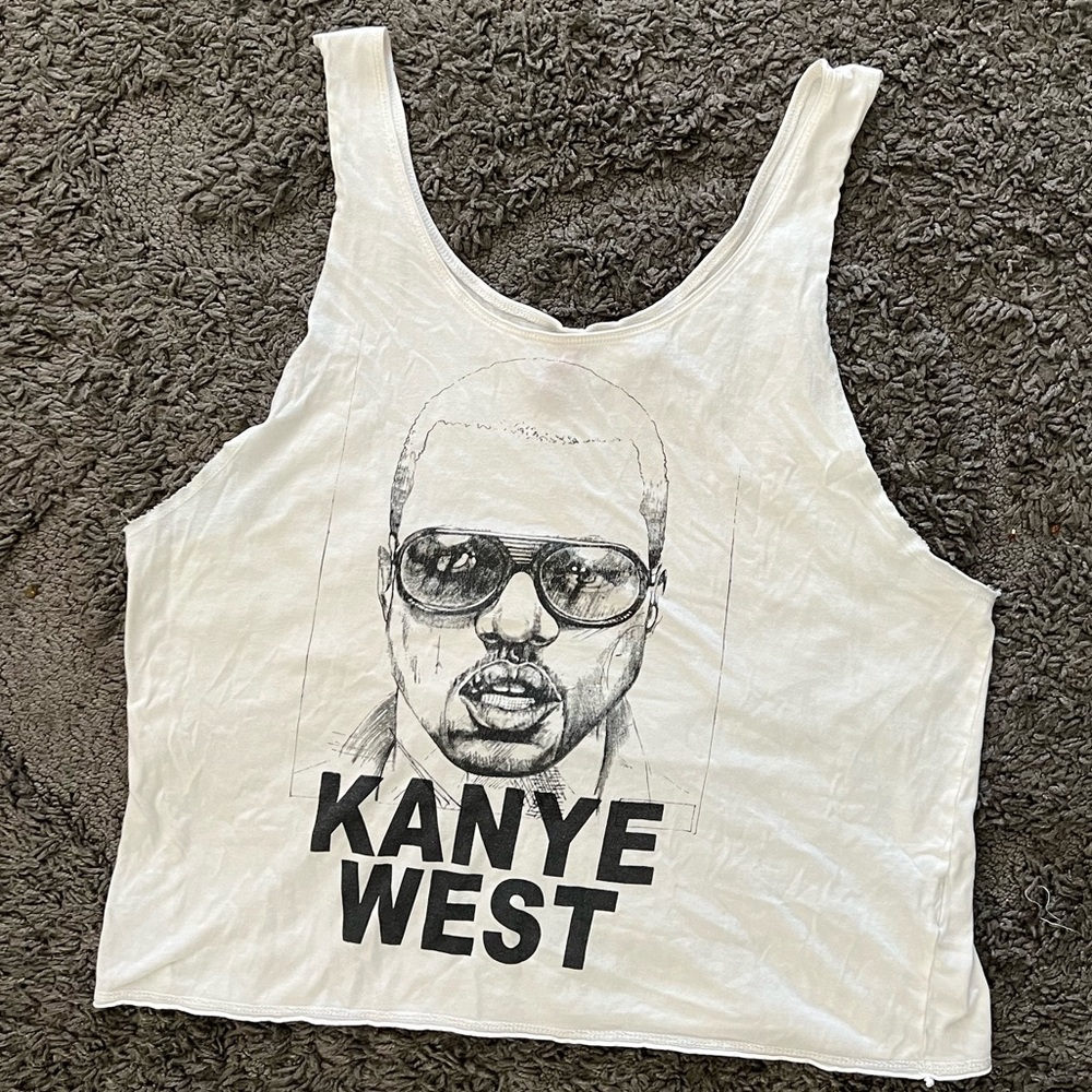 H&M Divided Kanye West Merchandise White Muscle Tank Top Size 6
